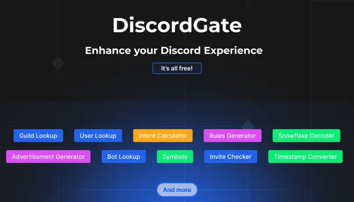 Screen Capture of the Discordgate's website